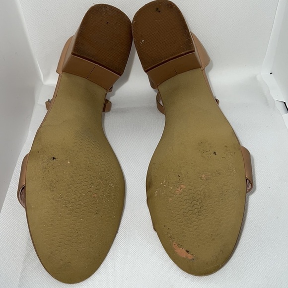 Steve Madden Irenee block heel ankle strap tan sandals Sz 10 faux leather - Picture 9 of 15